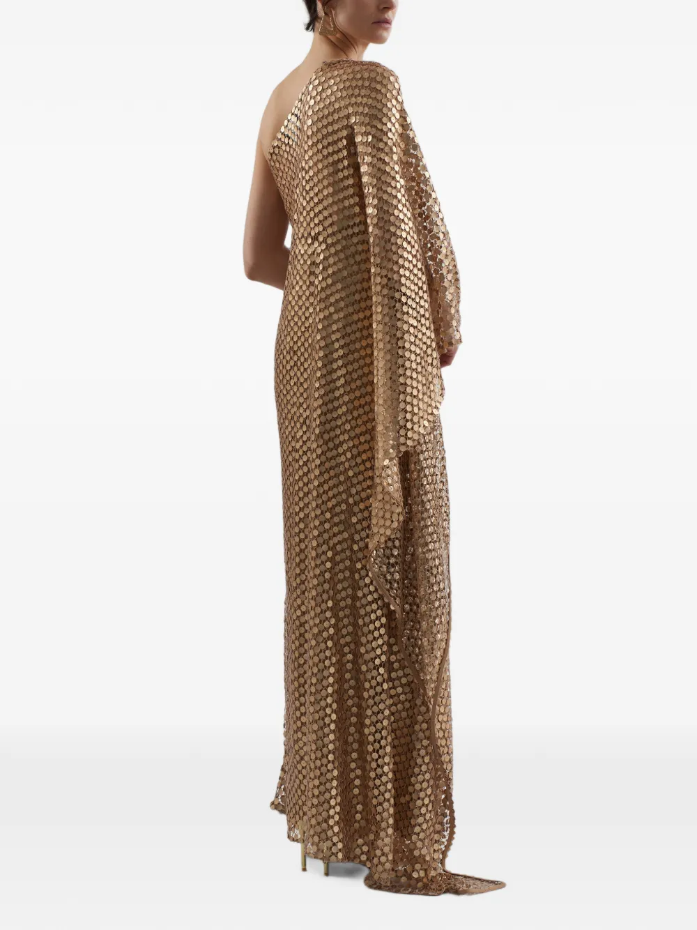 Taller Marmo Le Dune asymmetrische maxi-jurk verfraaid met pailletten Goud
