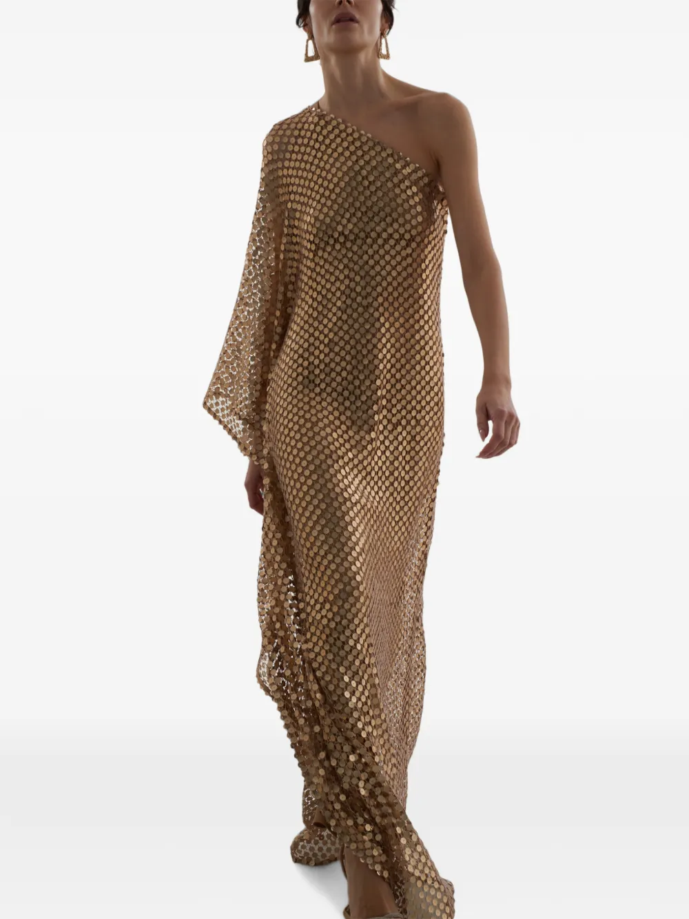 Taller Marmo Le Dune asymmetrische maxi-jurk verfraaid met pailletten Goud