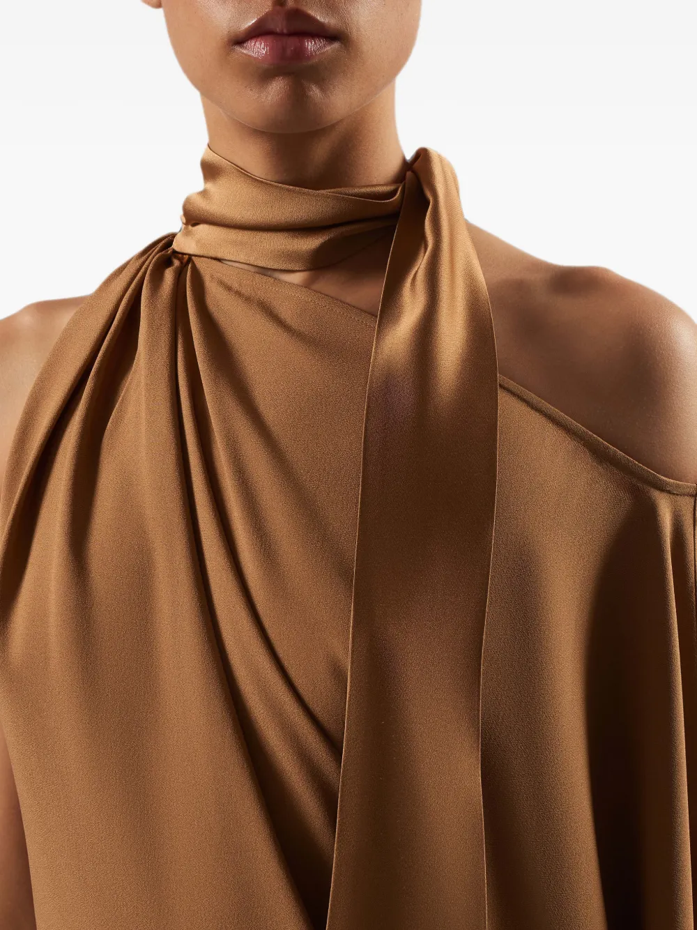 Taller Marmo Atlas asymmetrische mini-jurk Bruin