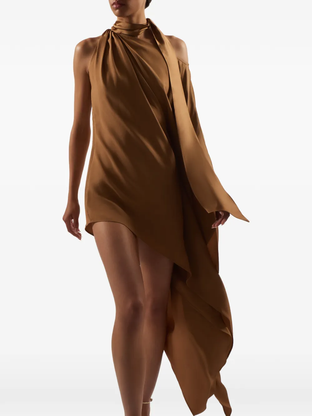 Taller Marmo Atlas asymmetrische mini-jurk Bruin