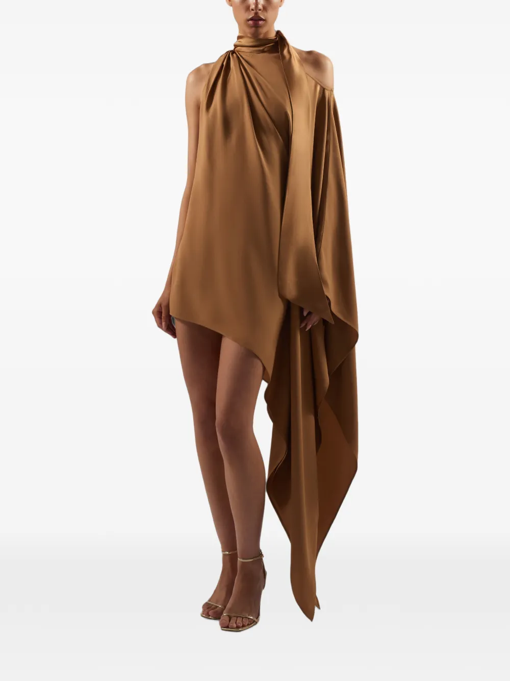 Taller Marmo Atlas asymmetrische mini-jurk Bruin