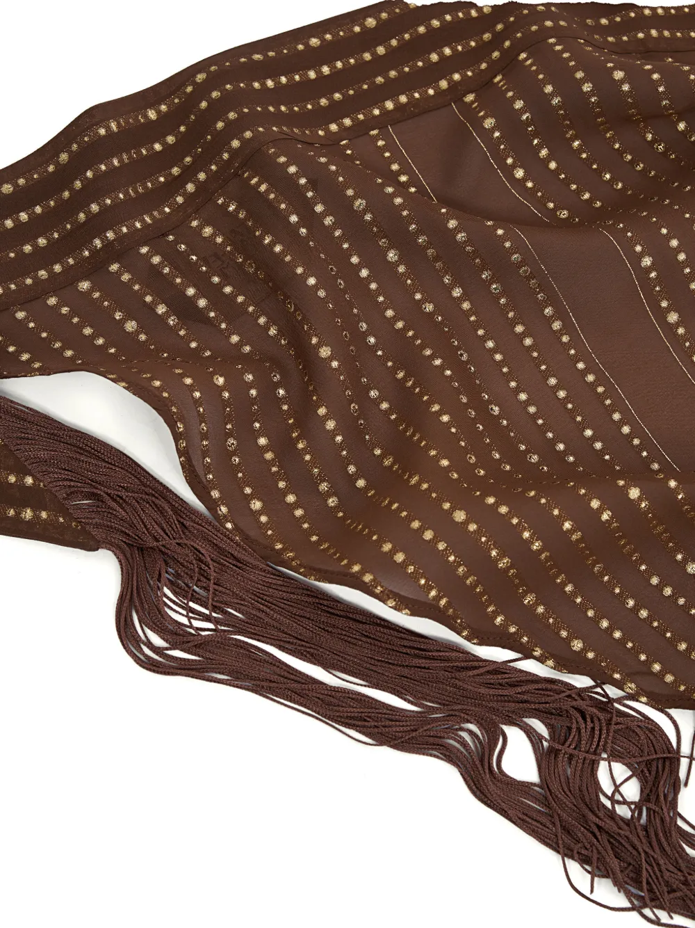 Taller Marmo Casablanca Fringed Headscarf in Brown, view 5