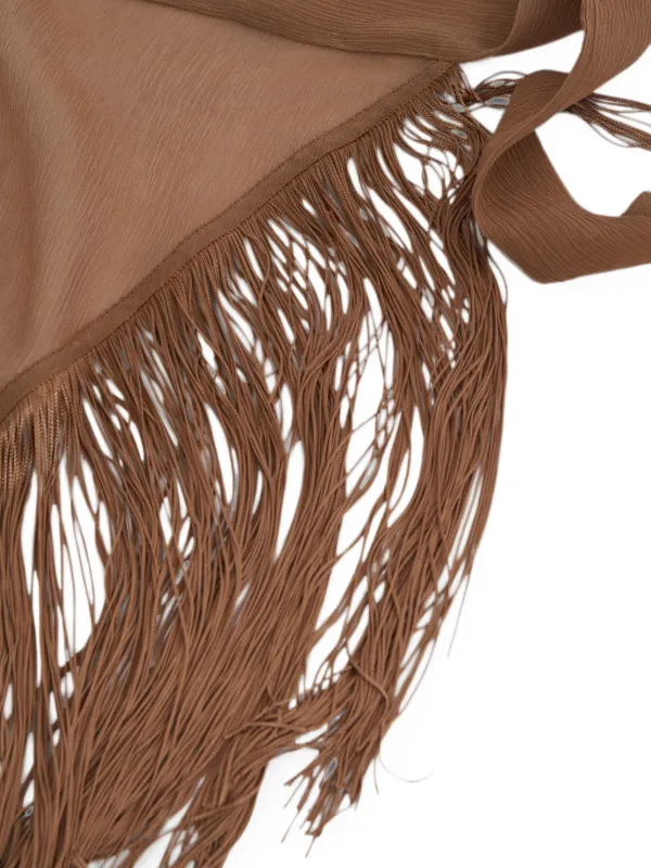 Taller Marmo Bonny Spirito Fringed Headscarf in Brown