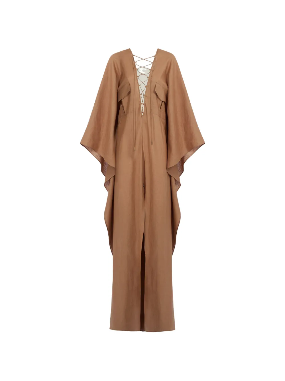 Taller Marmo Mojave lace-up kaftan maxi dress - Braun