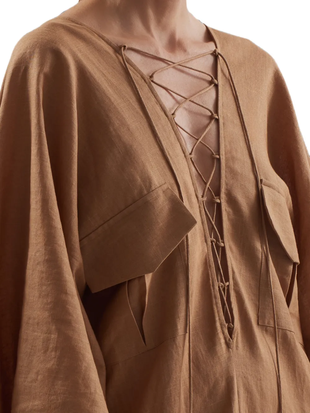 Taller Marmo Mojave maxi-jurk met veters Bruin