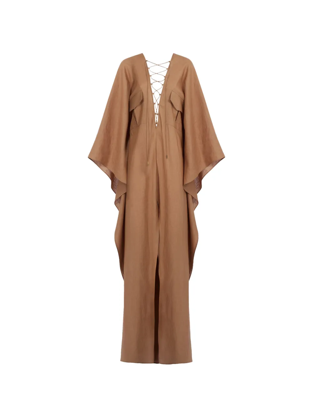 Taller Marmo Mojave lace-up kaftan maxi dress - Braun
