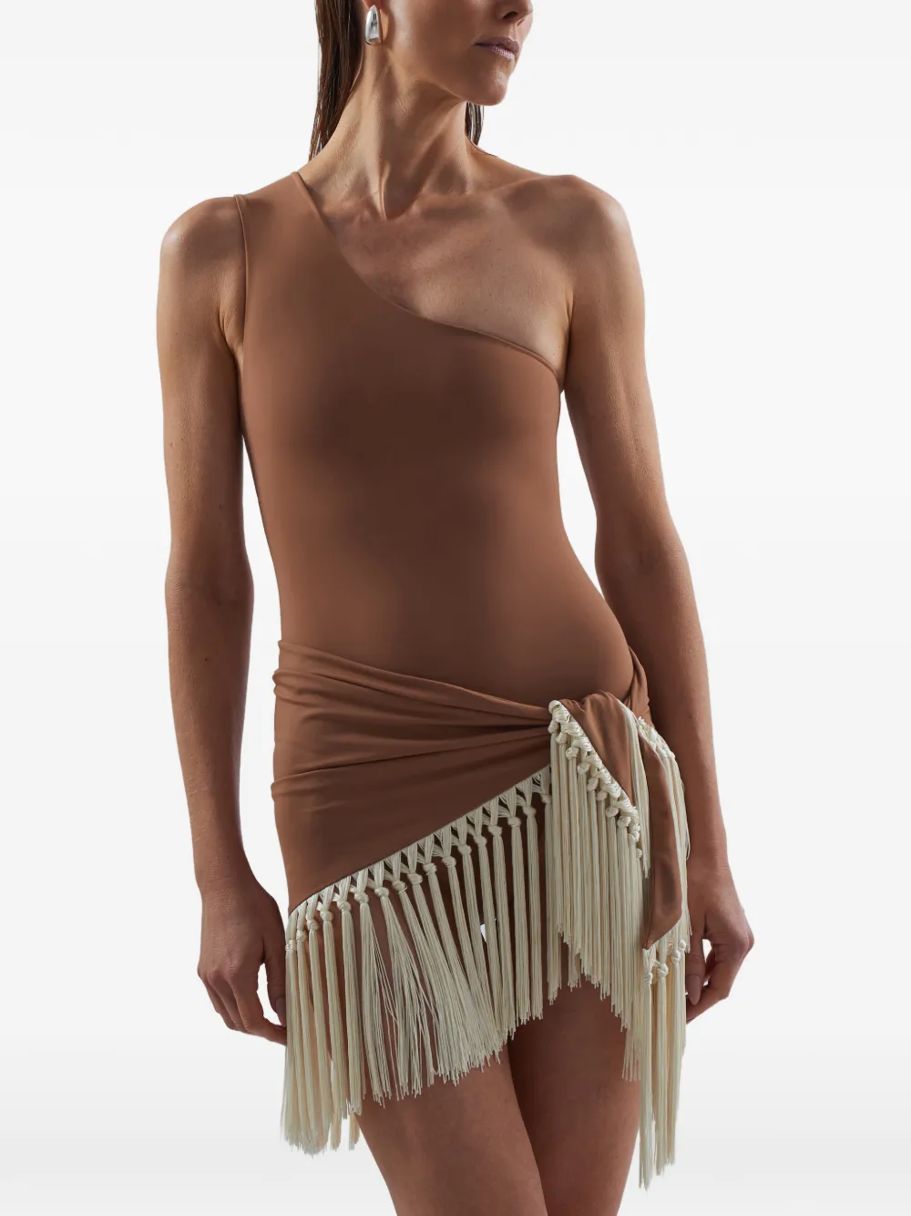 Taller Marmo Yacare badpak en wikkeldoek met franje Bruin