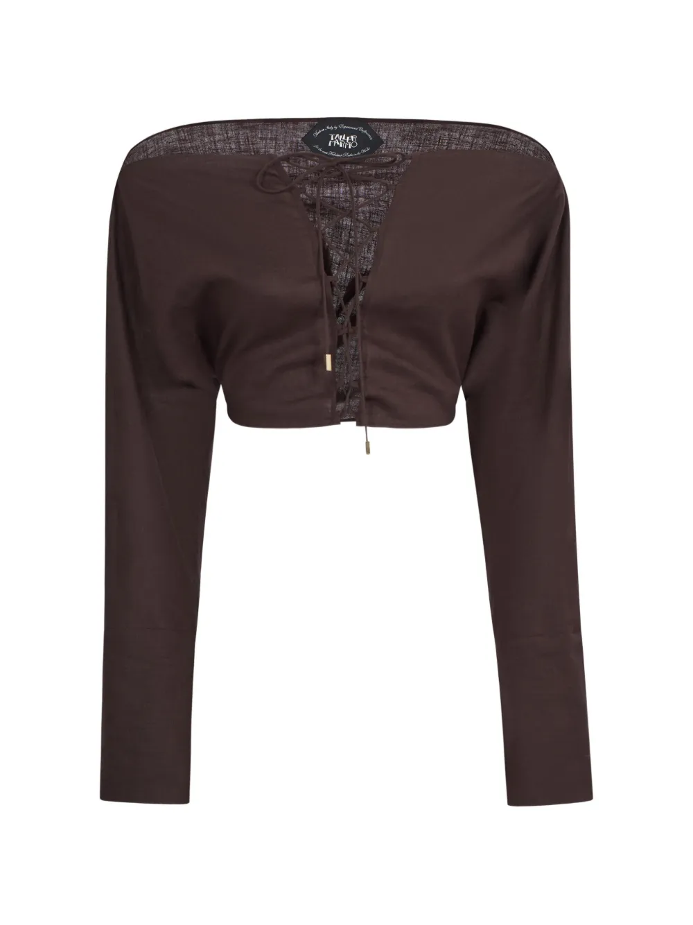 Taller Marmo Mila Desert lace-up blouse - Braun