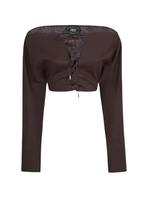 Taller Marmo Mila Desert lace-up blouse