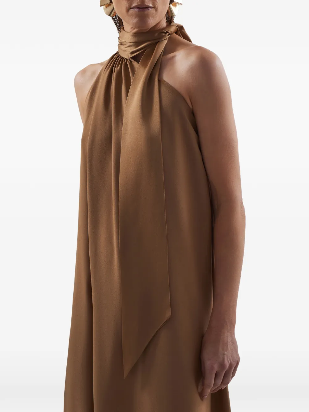 Taller Marmo Astor maxi-jurk met halternek Bruin