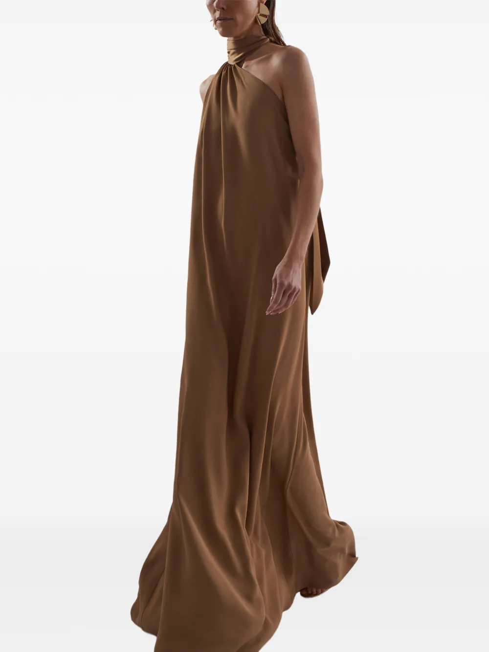 Taller Marmo Astor maxi-jurk met halternek Bruin