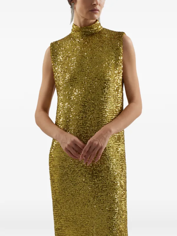 gold sequin disco dress Taller Marmo | Miami in Chartreuse | Female Formal Party Gowns