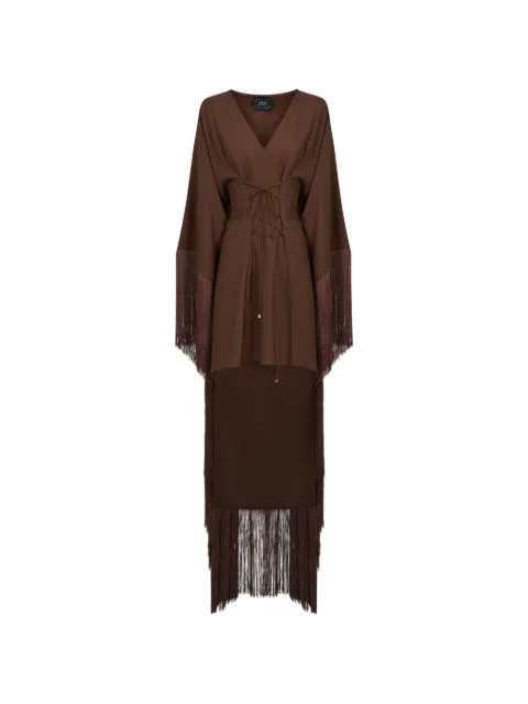 Taller Marmo Sierra fringed kaftan mini dress