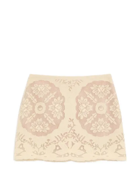 Valentino short blanket skirt with floral stamps