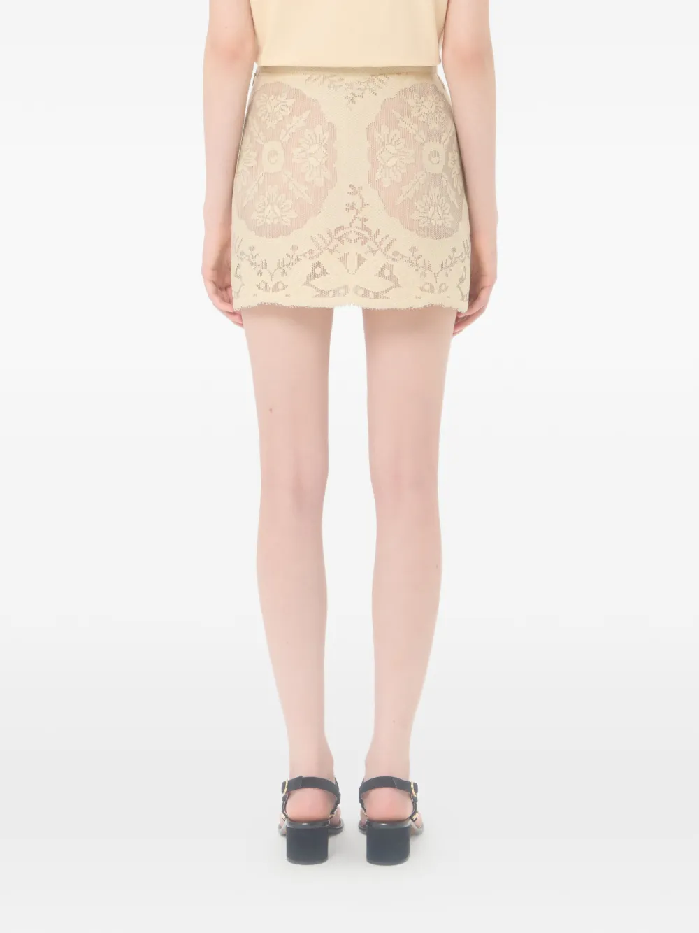 Valentino Garavani Mini-rok met bloemenstempel deken Beige
