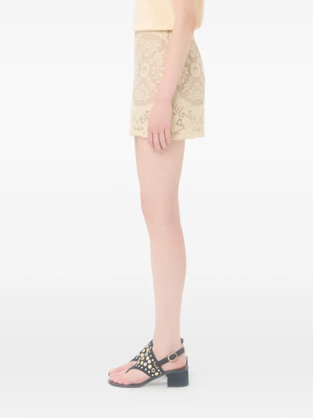 Valentino Garavani Mini-rok met bloemenstempel deken Beige
