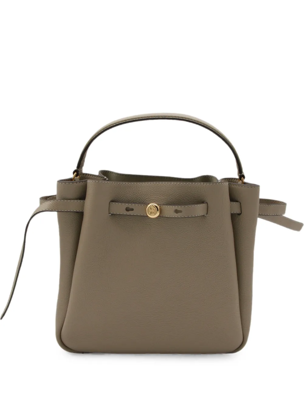 Tory Burch Romy logo-plaque pebbled leather bucket bag - Toni neutri