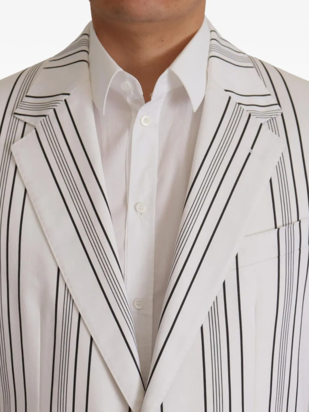 Dolce & Gabbana Blazer met krijtstreep en enkele rij knopen Wit