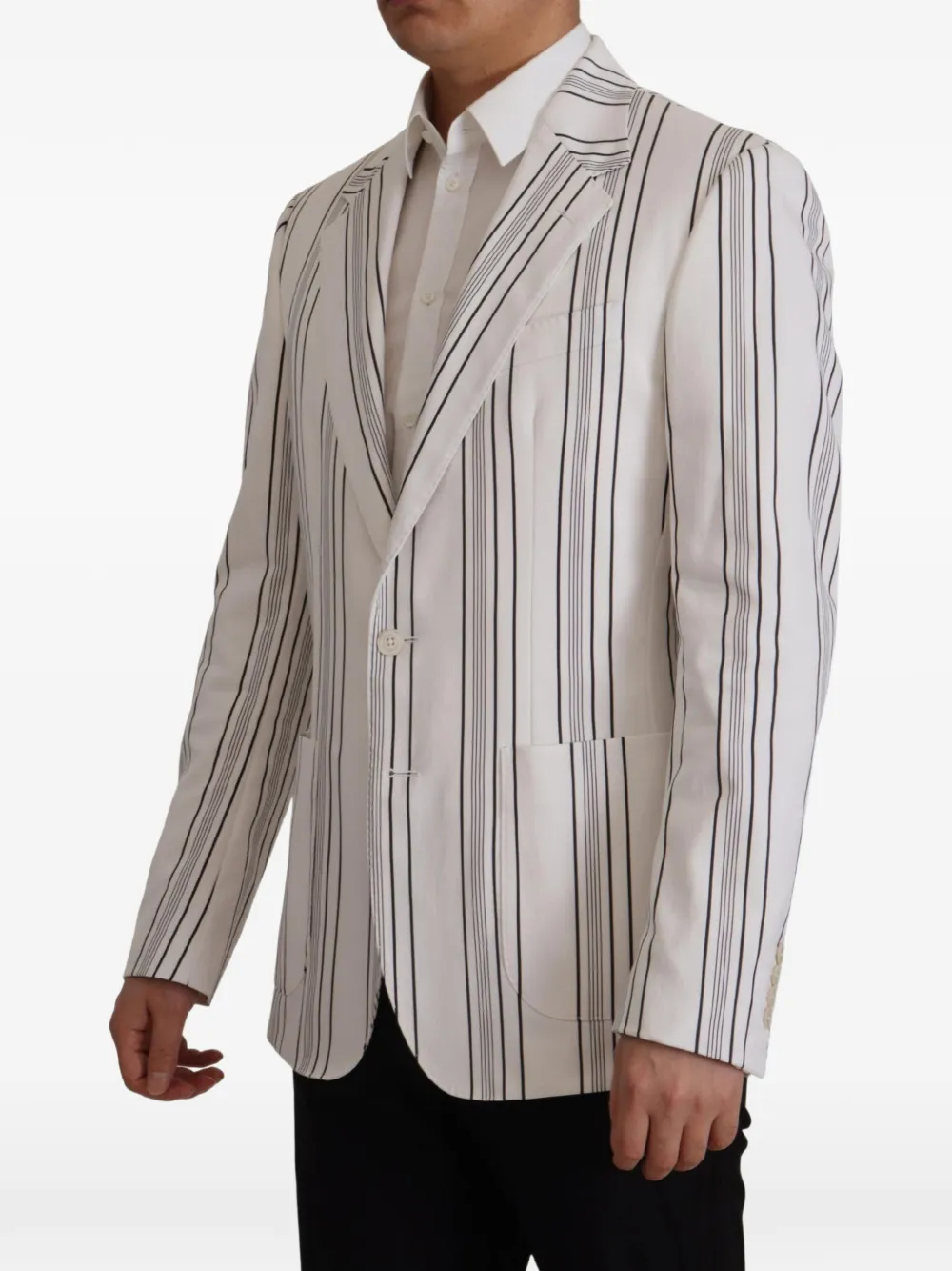 Dolce & Gabbana Blazer met krijtstreep en enkele rij knopen Wit