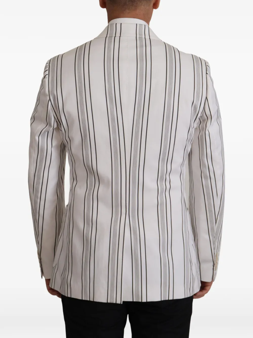 Dolce & Gabbana Blazer met krijtstreep en enkele rij knopen Wit