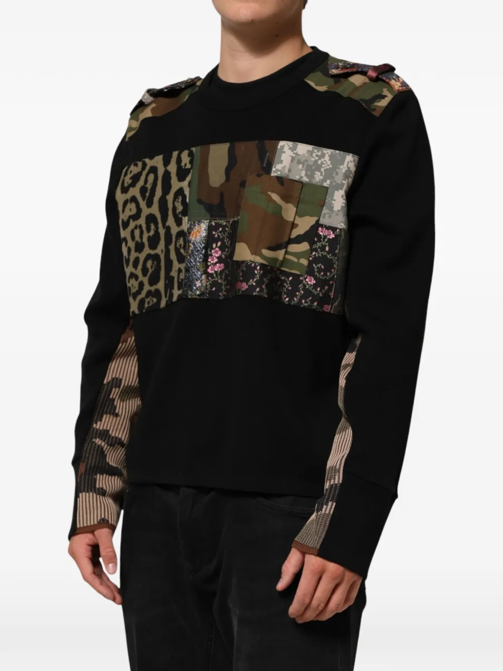Dolce & Gabbana Trui met patchwork Zwart