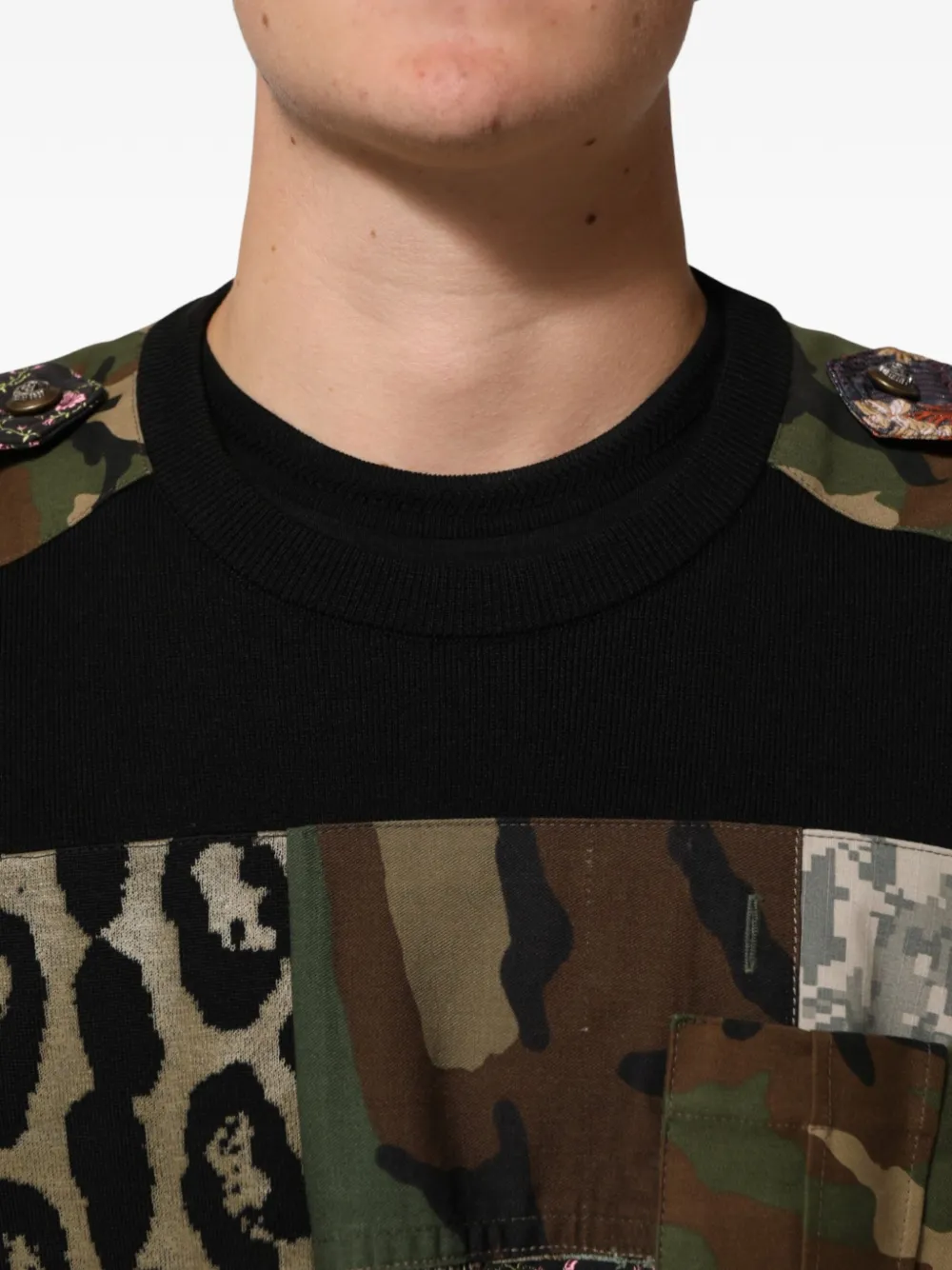 Dolce & Gabbana Trui met patchwork Zwart