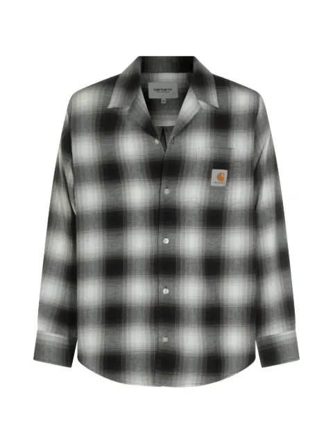 Carhartt WIP check-pattern logo-patch shirt