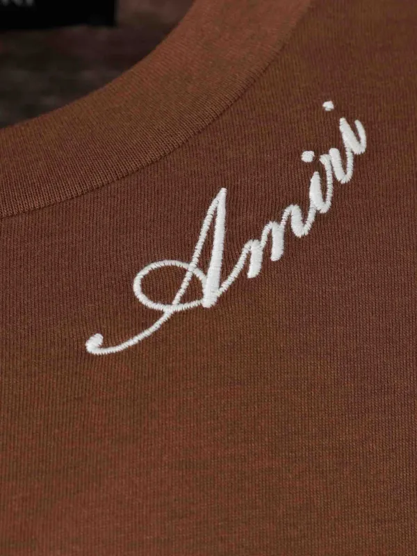AMIRI Script Tee | Brown | FARFETCH