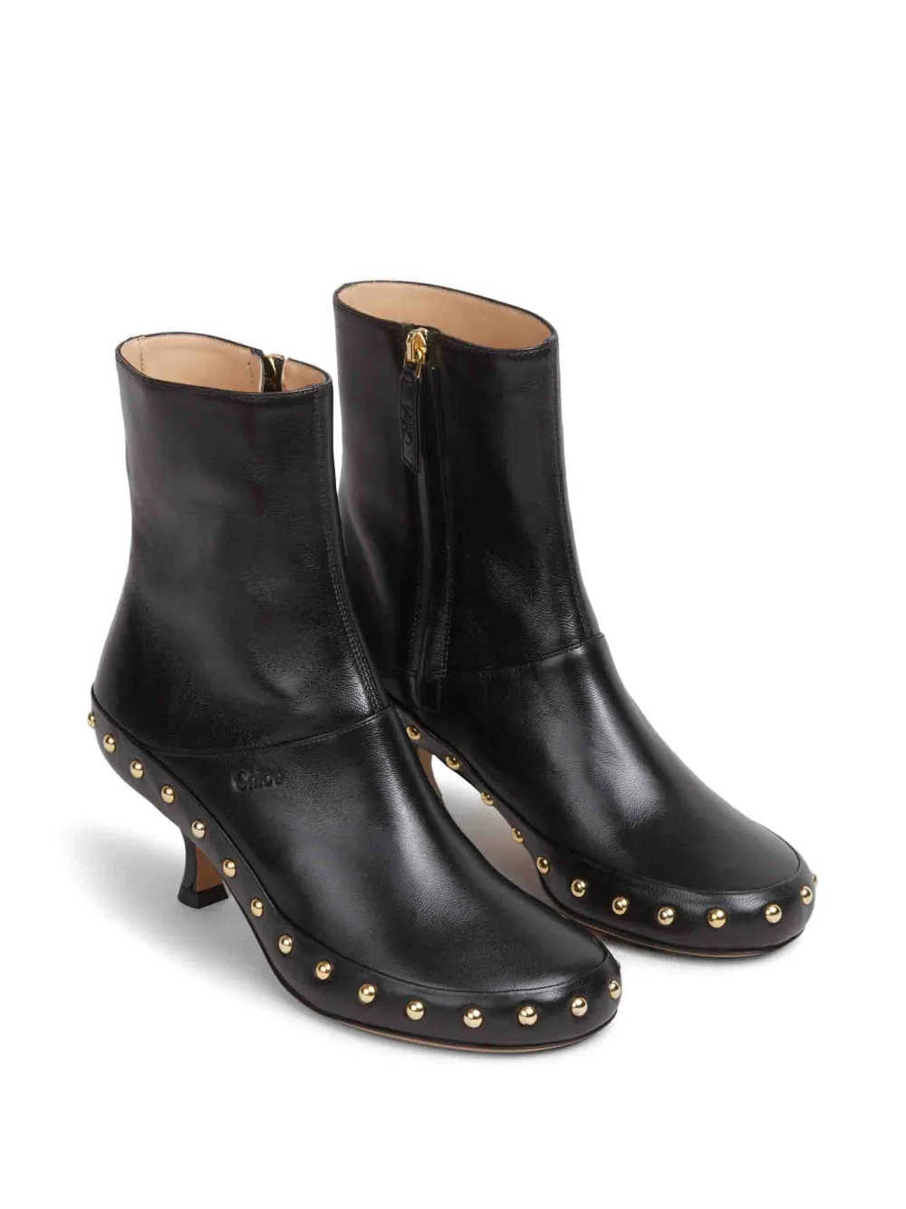 Chloé studded leather ankle boots Zwart