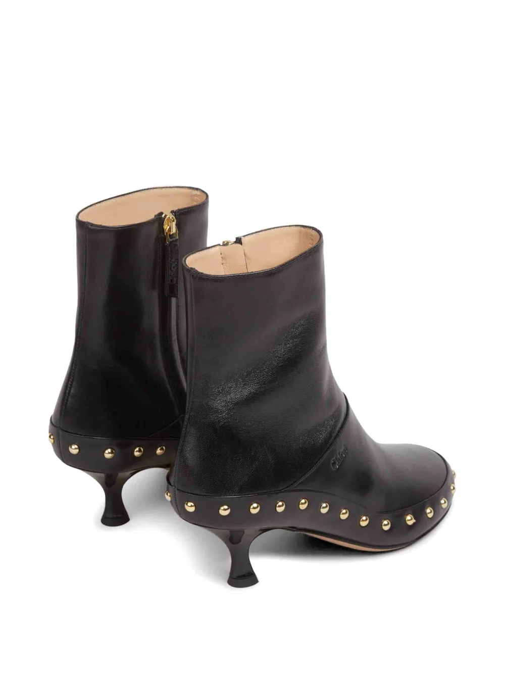 Chloé studded leather ankle boots Zwart