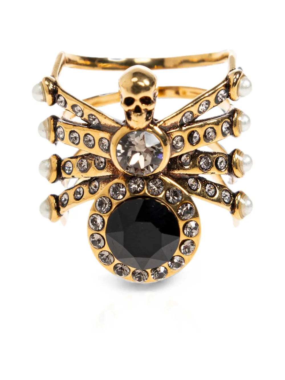 Alexander McQueen Spider crystal-embellished ring - Oro