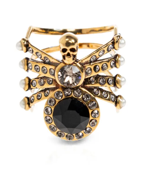 Alexander McQueen Spider crystal-embellished ring
