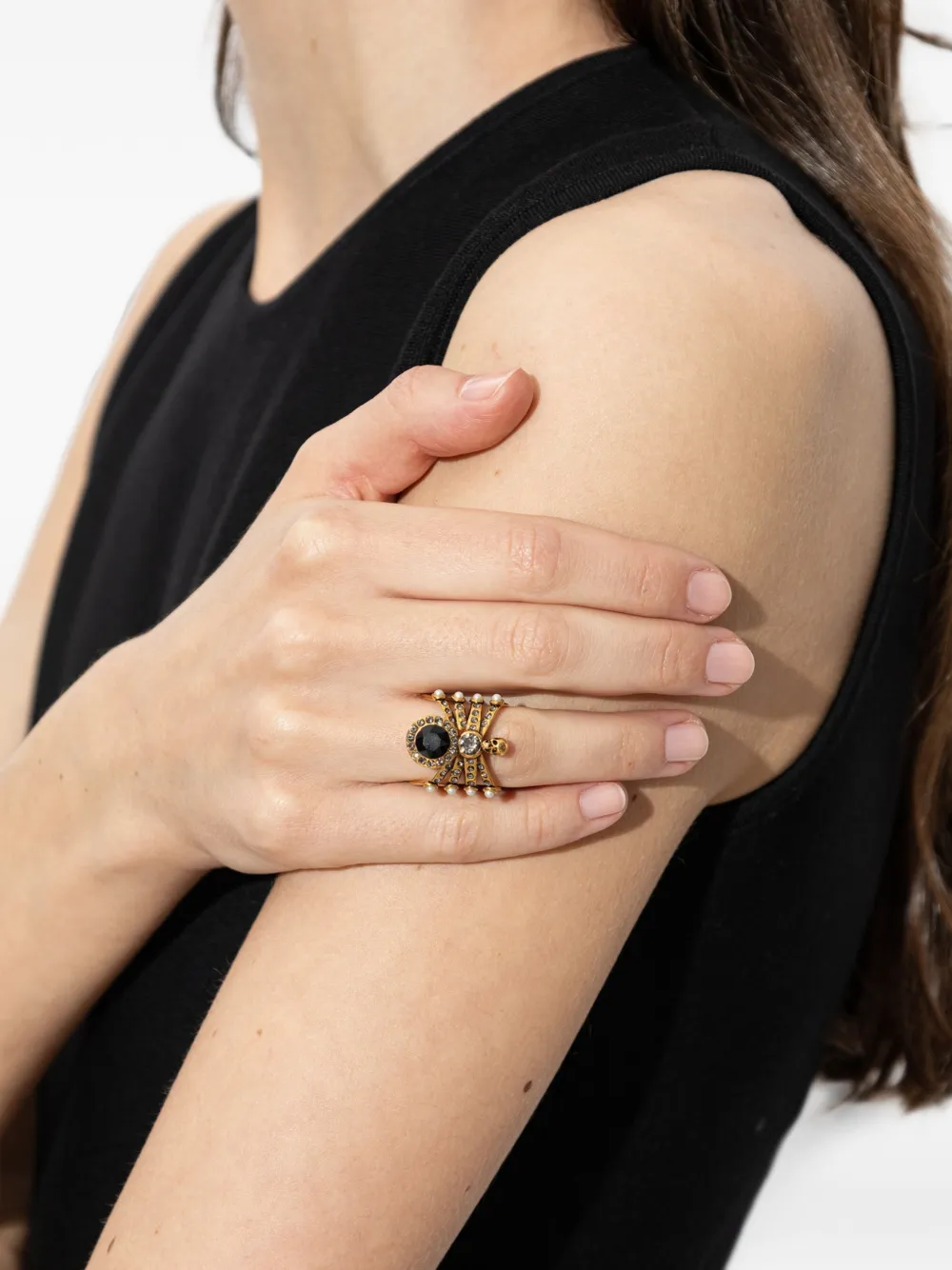 Alexander McQueen Spider crystal-embellished Ring | Gold | FARFETCH AO