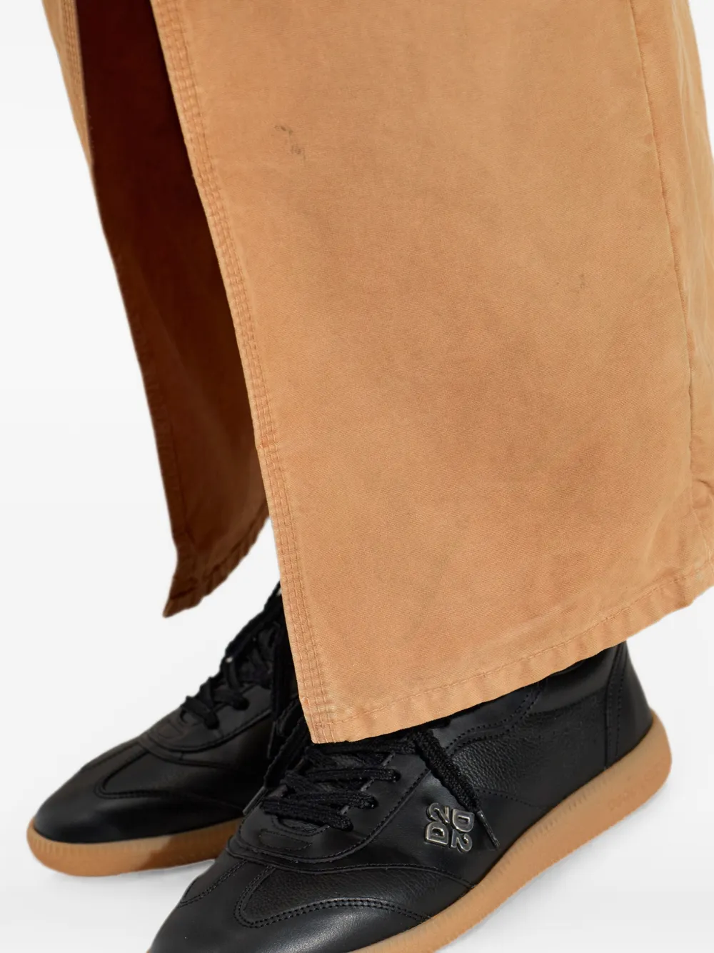 DSQUARED2 logo-plaque leather sneakers Zwart