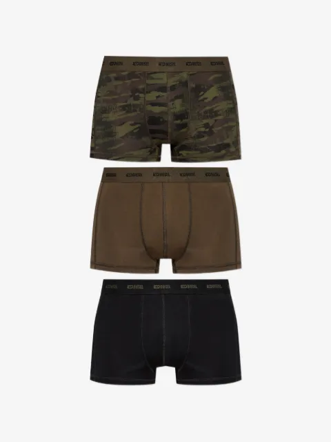 Diesel logo-waistband camouflage-print boxer briefs (set of three)