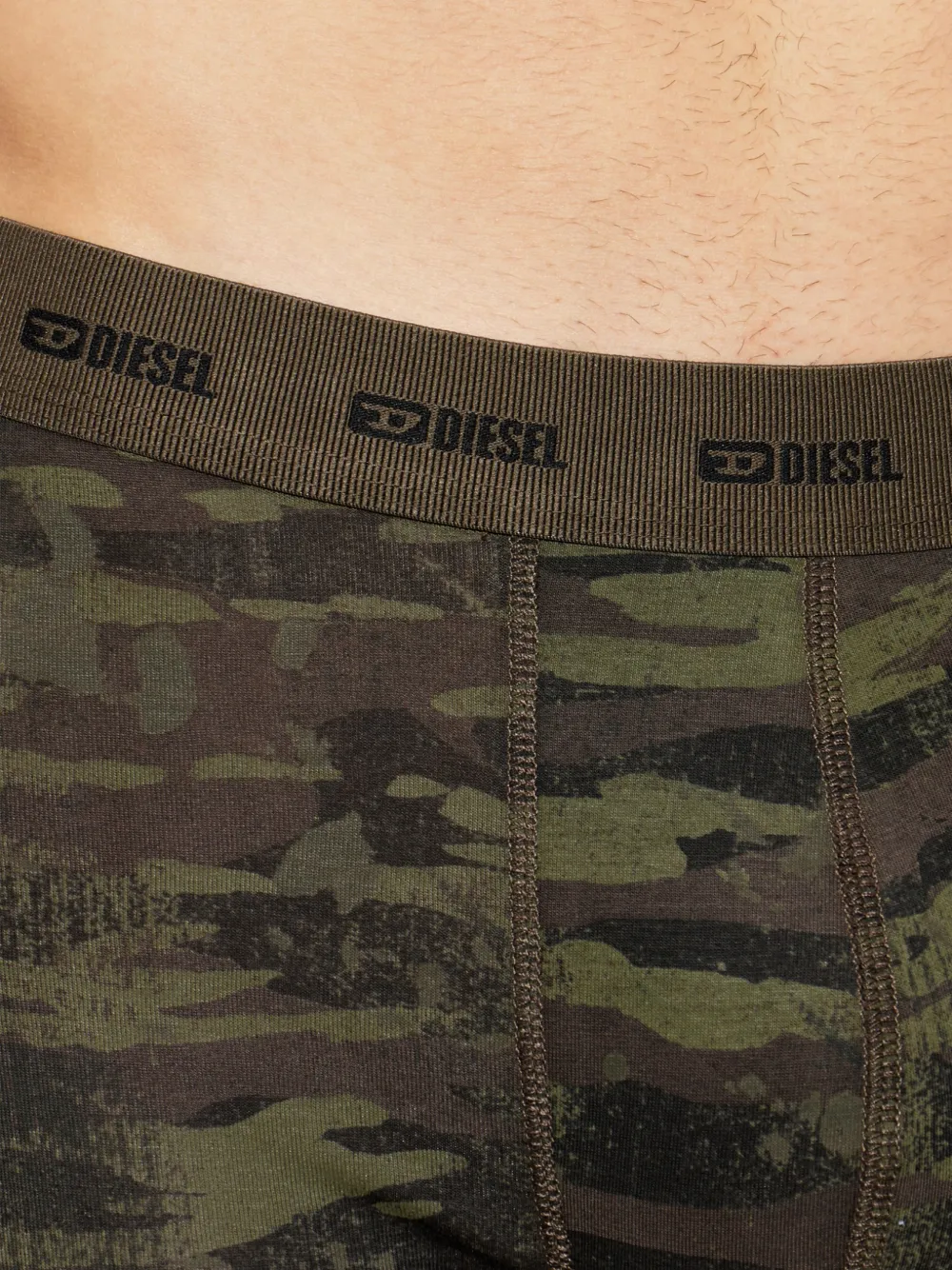 Diesel Drie boxershorts met logoband en camouflage-print Groen