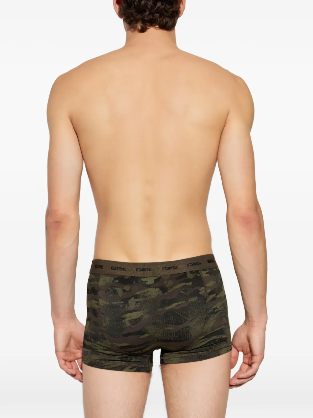 Diesel Drie boxershorts met logoband en camouflage-print Groen