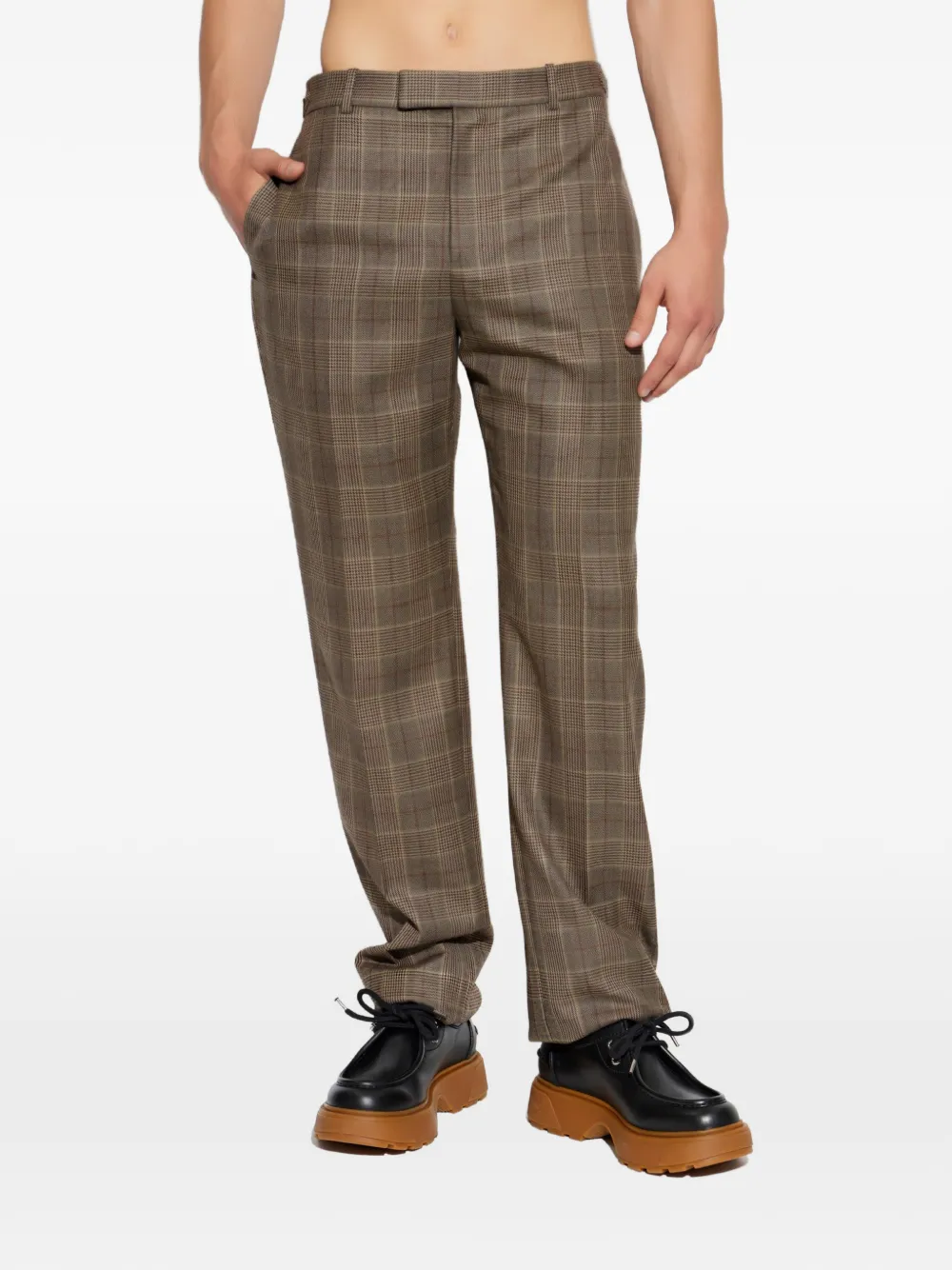 Alexander McQueen Geruite broek Bruin