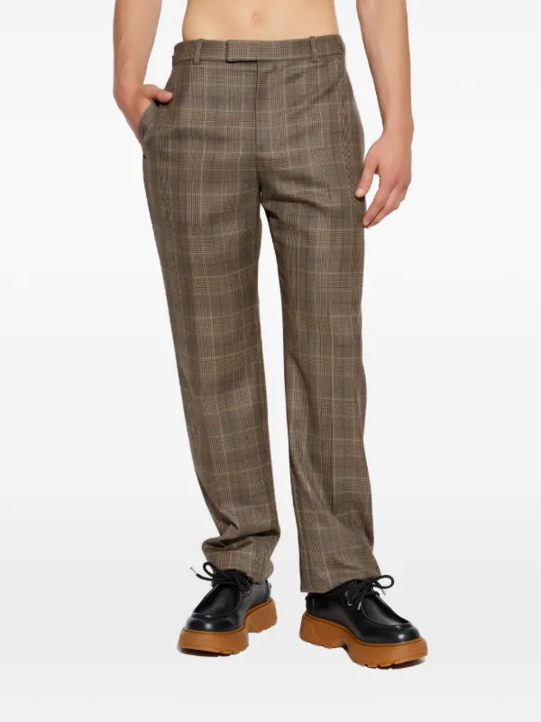 Alexander McQueen Prince Of Wales Check Trousers | Brown | FARFETCH