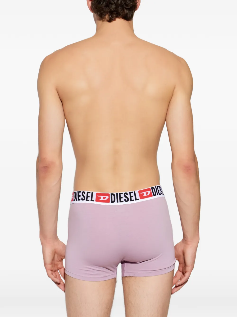 Diesel Umbx- Damien Pack of Three boxershorts met logoband en gestreept patroon Roze