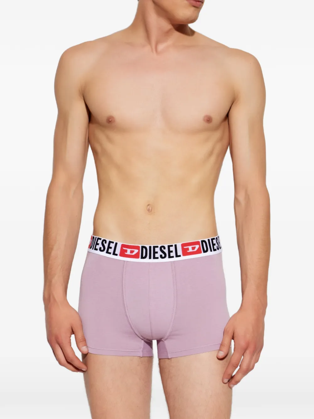 Diesel Umbx- Damien Pack of Three boxershorts met logoband en gestreept patroon Roze