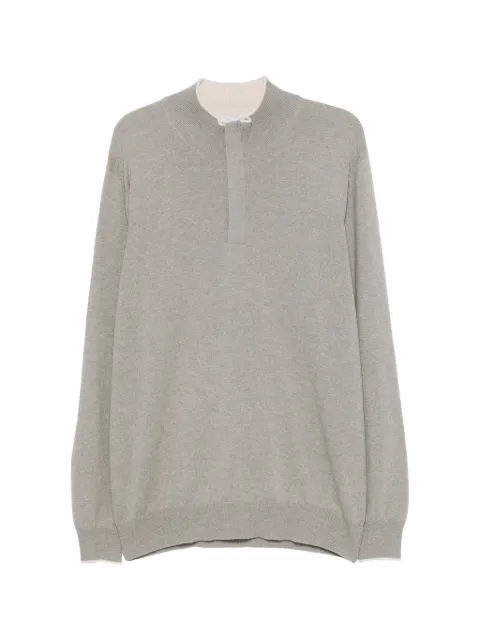 Gran Sasso contrast-trim quarter-zip wool jumper
