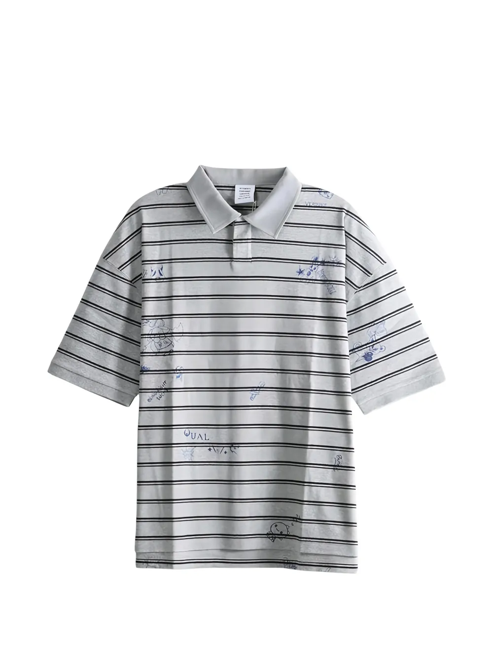 Vetements Graphic-print Striped Polo Shirt In Multi