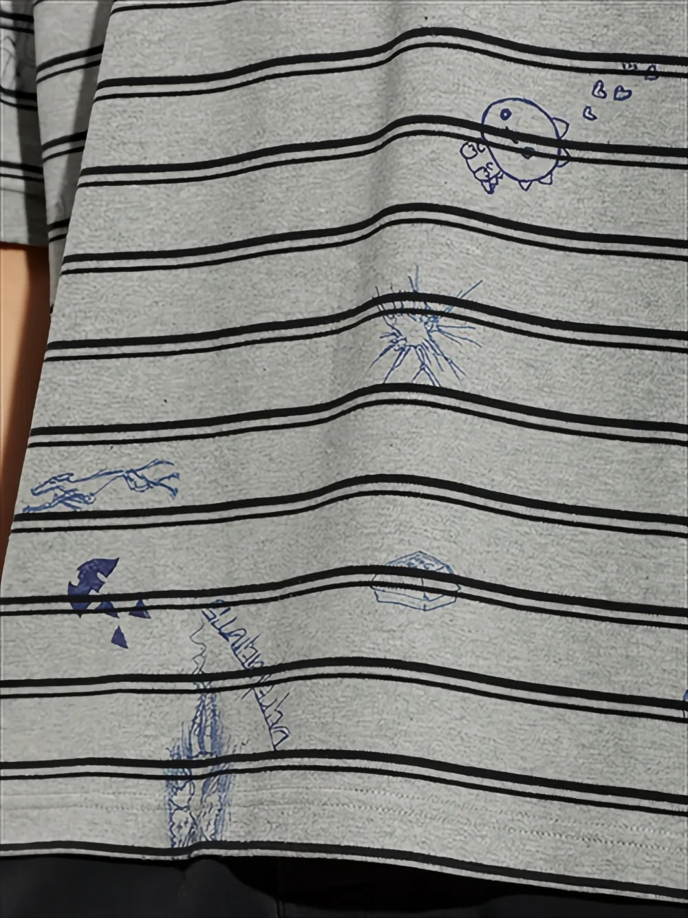 VETEMENTS Gestreept poloshirt met print Grijs