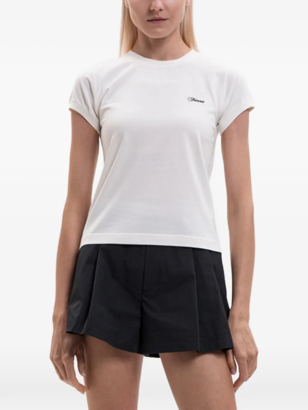 VETEMENTS T-shirt met geborduurd logo Wit