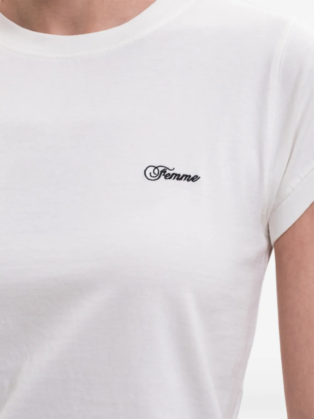 VETEMENTS T-shirt met geborduurd logo Wit