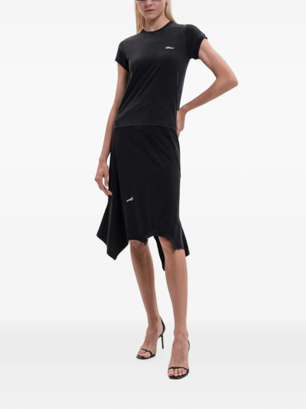 VETEMENTS Asymmetrische midi-rok Zwart
