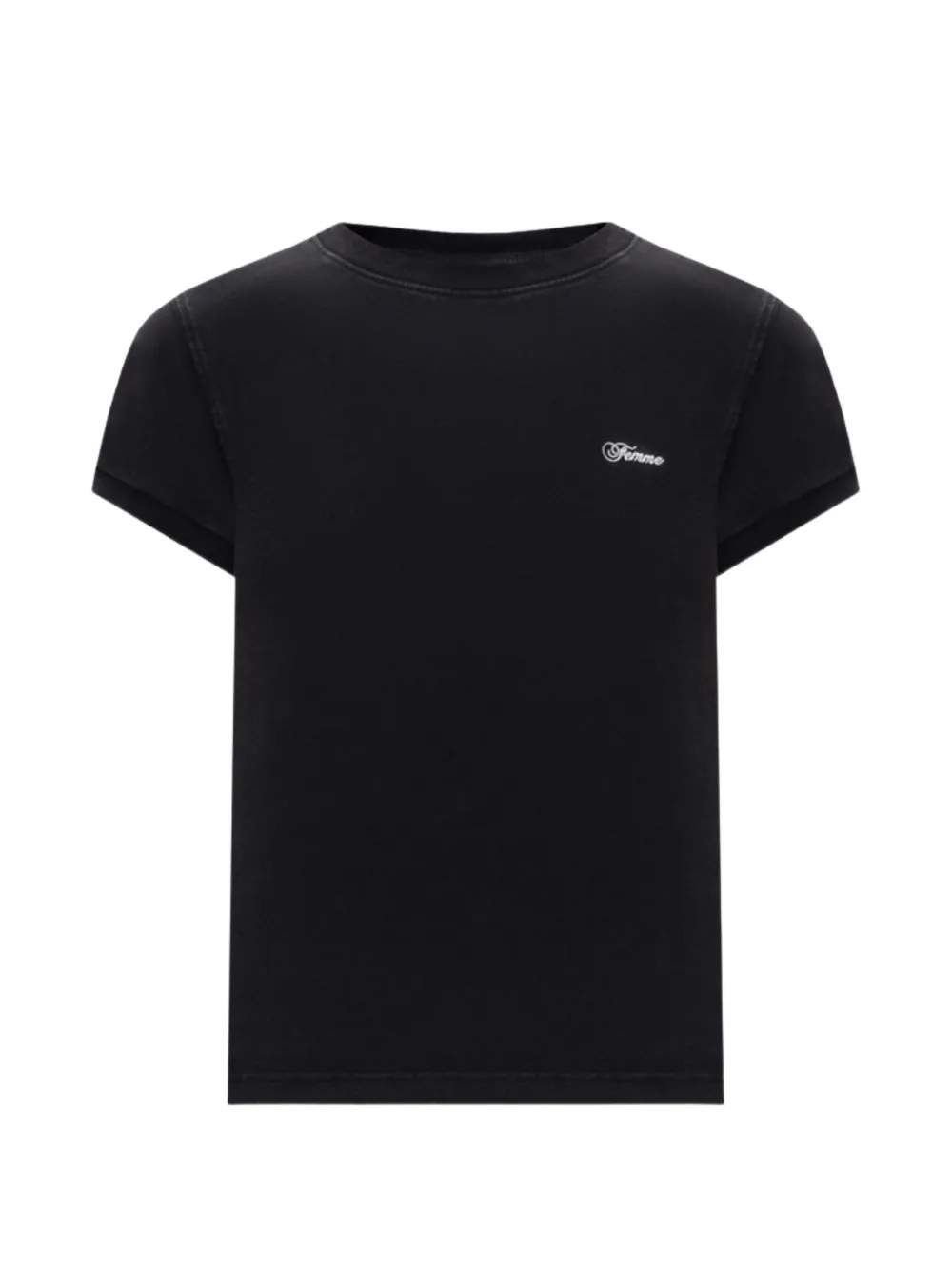 VETEMENTS logo-embroidered T-shirt - Schwarz