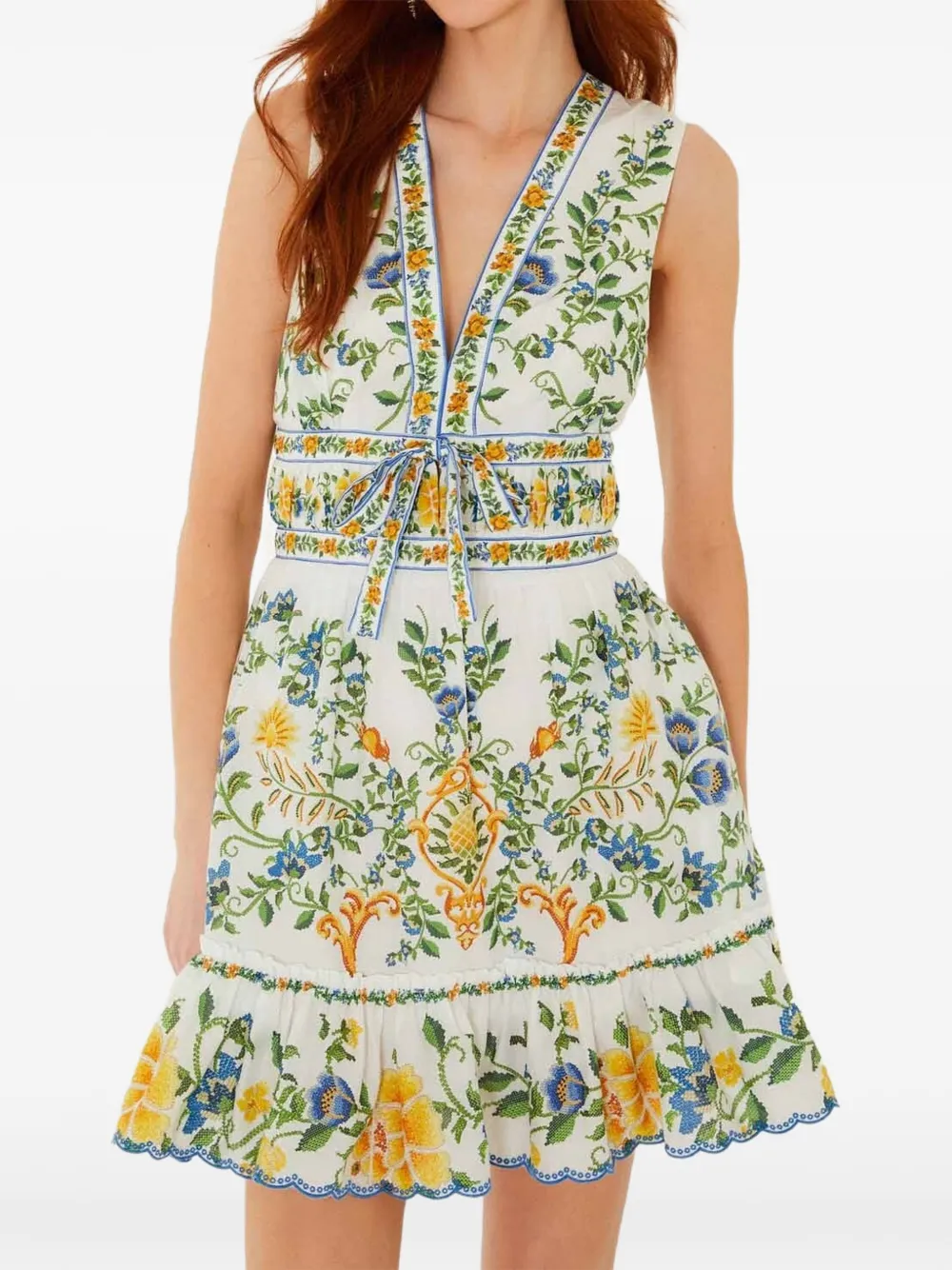 FARM Rio Emily floral-print ruffled mini dress
