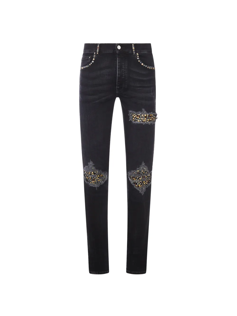 AMIRI stud-embellished distressed skinny jeans - Schwarz